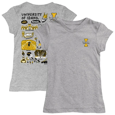 Girls Toddler Vive La Fete  Heather Gray Idaho Vandals Impressions Artwork T-Shirt