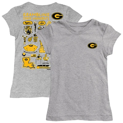 Girls Toddler Vive La Fete  Heather Gray Grambling Tigers Impressions Artwork T-Shirt