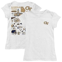 Girls Toddler Vive La Fete  White Georgia Tech Yellow Jackets Impressions Artwork T-Shirt