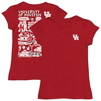 Girls Toddler Vive La Fete  Red Houston Cougars Impressions Artwork T-Shirt