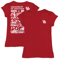 Girls Toddler Vive La Fete  Red Houston Cougars Impressions Artwork T-Shirt