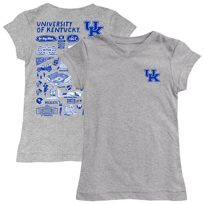 Girls Toddler Vive La Fete  Heather Gray Kentucky Wildcats Impressions Artwork T-Shirt
