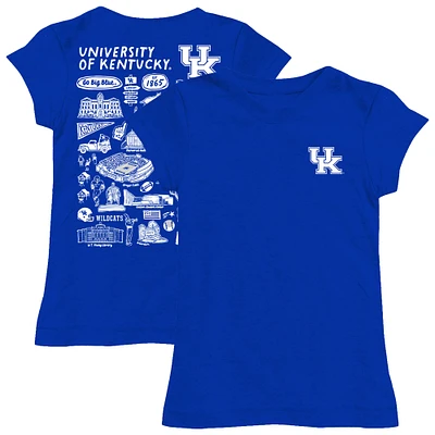 Girls Toddler Vive La Fete  Blue Kentucky Wildcats Impressions Artwork T-Shirt