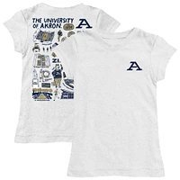 Girls Toddler Vive La Fete  White Akron Zips Impressions Artwork T-Shirt
