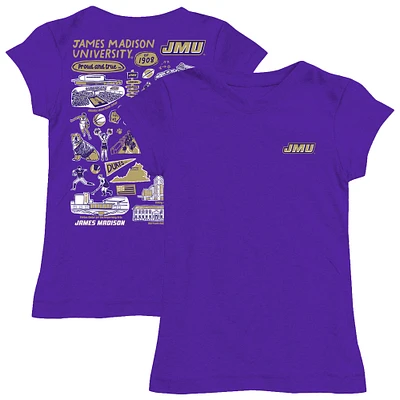 Girls Toddler Vive La Fete  Purple James Madison Dukes Impressions Artwork T-Shirt