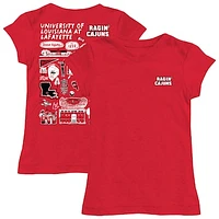 Girls Toddler Vive La Fete  Cardinal Louisiana Ragin' Cajuns Impressions Artwork T-Shirt