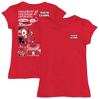 Girls Toddler Vive La Fete  Cardinal Louisiana Ragin' Cajuns Impressions Artwork T-Shirt