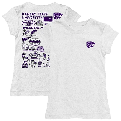 Girls Toddler Vive La Fete  White Kansas State Wildcats Impressions Artwork T-Shirt