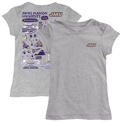 Girls Toddler Vive La Fete  Heather Gray James Madison Dukes Impressions Artwork T-Shirt
