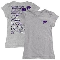Girls Toddler Vive La Fete  Heather Gray Kansas State Wildcats Impressions Artwork T-Shirt