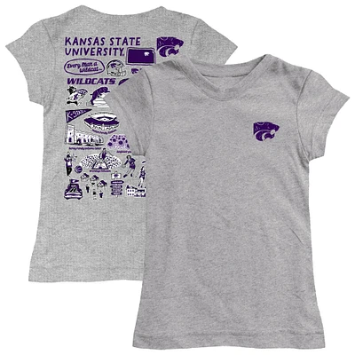 Girls Toddler Vive La Fete  Heather Gray Kansas State Wildcats Impressions Artwork T-Shirt