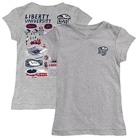 Girls Toddler Vive La Fete  Heather Gray Liberty Flames Impressions Artwork T-Shirt
