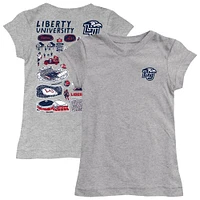 Girls Toddler Vive La Fete  Heather Gray Liberty Flames Impressions Artwork T-Shirt