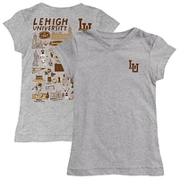 Girls Toddler Vive La Fete  Heather Gray Lehigh Mountain Hawks Impressions Artwork T-Shirt