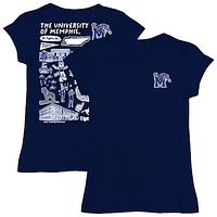 Girls Toddler Vive La Fete  Navy Memphis Tigers Impressions Artwork T-Shirt