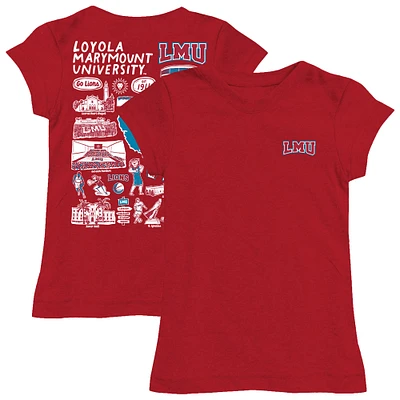 Girls Toddler Vive La Fete  Crimson Loyola Marymount Lions Impressions Artwork T-Shirt