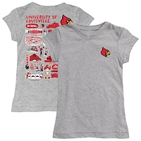 Girls Toddler Vive La Fete  Heather Gray Louisville Cardinals Impressions Artwork T-Shirt