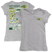 Girls Toddler Vive La Fete  Heather Gray NDSU Bison Impressions Artwork T-Shirt