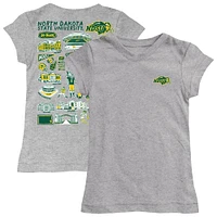 Girls Toddler Vive La Fete  Heather Gray NDSU Bison Impressions Artwork T-Shirt