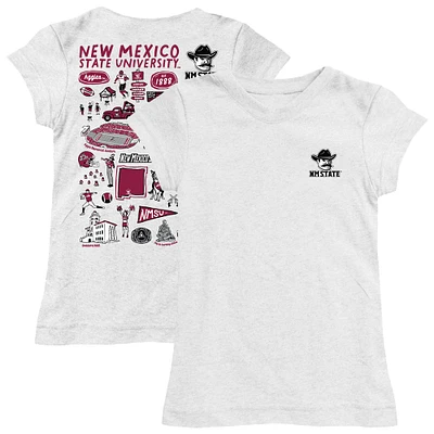 Girls Toddler Vive La Fete  White New Mexico State Aggies Impressions Artwork T-Shirt