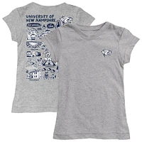 Girls Toddler Vive La Fete  Heather Gray New Hampshire Wildcats Impressions Artwork T-Shirt