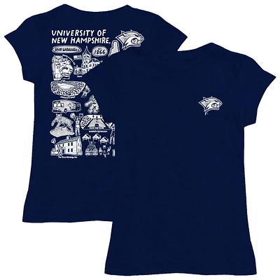 Girls Toddler Vive La Fete  Navy New Hampshire Wildcats Impressions Artwork T-Shirt