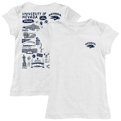 Girls Toddler Vive La Fete  White Nevada Wolf Pack Impressions Artwork T-Shirt