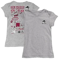 Girls Toddler Vive La Fete  Heather Gray New Mexico State Aggies Impressions Artwork T-Shirt