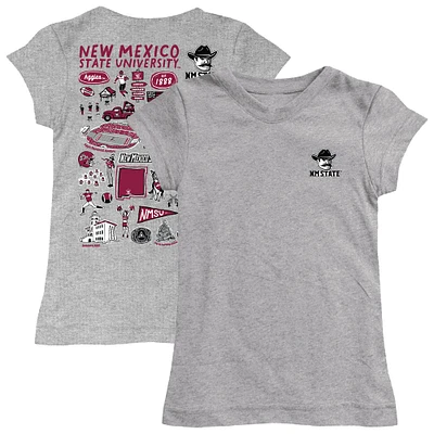 Girls Toddler Vive La Fete  Heather Gray New Mexico State Aggies Impressions Artwork T-Shirt