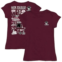 Girls Toddler Vive La Fete  Maroon New Mexico State Aggies Impressions Artwork T-Shirt