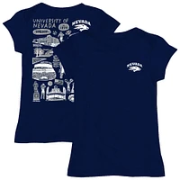 Girls Toddler Vive La Fete  Navy Nevada Wolf Pack Impressions Artwork T-Shirt