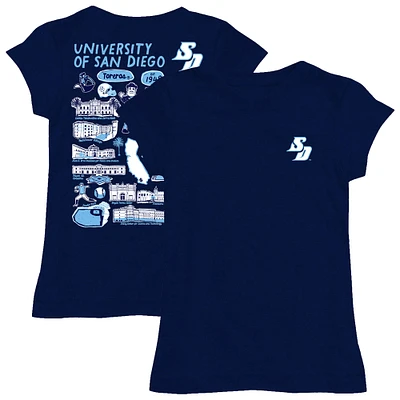 Girls Toddler Vive La Fete  Navy San Diego Toreros Impressions Artwork T-Shirt