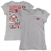 Girls Toddler Vive La Fete  Heather Gray San Diego State Aztecs Impressions Artwork T-Shirt