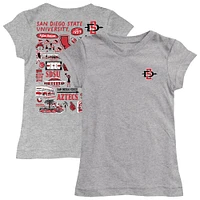 Girls Toddler Vive La Fete  Heather Gray San Diego State Aztecs Impressions Artwork T-Shirt