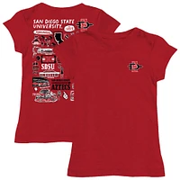 Girls Toddler Vive La Fete  Cardinal San Diego State Aztecs Impressions Artwork T-Shirt