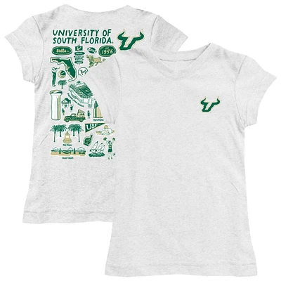 Girls Toddler Vive La Fete  White South Florida Bulls Impressions Artwork T-Shirt
