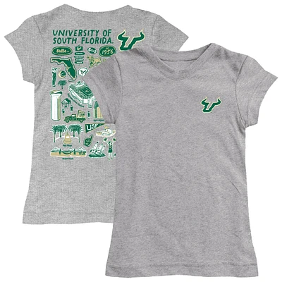 Girls Toddler Vive La Fete  Heather Gray South Florida Bulls Impressions Artwork T-Shirt