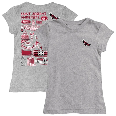 Girls Toddler Vive La Fete  Heather Gray Saint Joseph's Hawks Impressions Artwork T-Shirt