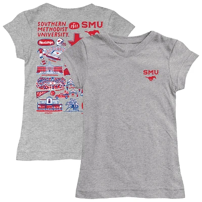 Girls Toddler Vive La Fete  Heather Gray SMU Mustangs Impressions Artwork T-Shirt