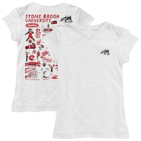 Girls Toddler Vive La Fete  White Stony Brook Seawolves Impressions Artwork T-Shirt
