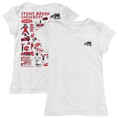 Girls Toddler Vive La Fete  White Stony Brook Seawolves Impressions Artwork T-Shirt