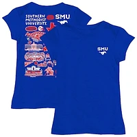 Girls Toddler Vive La Fete  Royal SMU Mustangs Impressions Artwork T-Shirt