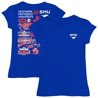 Girls Toddler Vive La Fete  Royal SMU Mustangs Impressions Artwork T-Shirt
