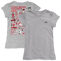 Girls Toddler Vive La Fete  Heather Gray Stony Brook Seawolves Impressions Artwork T-Shirt