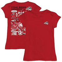 Girls Toddler Vive La Fete  Red Stony Brook Seawolves Impressions Artwork T-Shirt