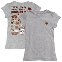 Girls Toddler Vive La Fete  Heather Gray Texas State Bobcats Impressions Artwork T-Shirt
