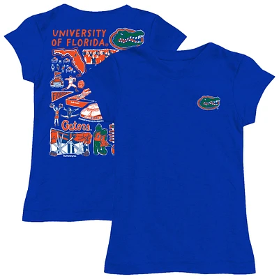 Girls Toddler Vive La Fete  Royal Florida Gators Impressions Artwork T-Shirt