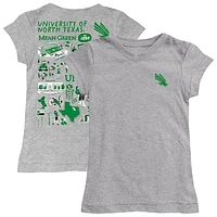 Girls Toddler Vive La Fete  Heather Gray North Texas Mean Green Impressions Artwork T-Shirt