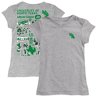 Girls Toddler Vive La Fete  Heather Gray North Texas Mean Green Impressions Artwork T-Shirt