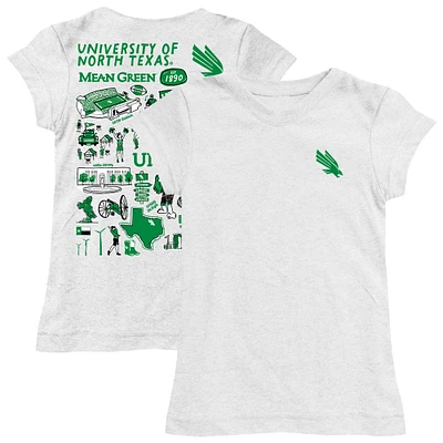 Girls Toddler Vive La Fete  White North Texas Mean Green Impressions Artwork T-Shirt